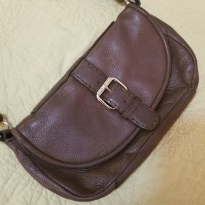 Calvin Klein brown leather shoulder bag